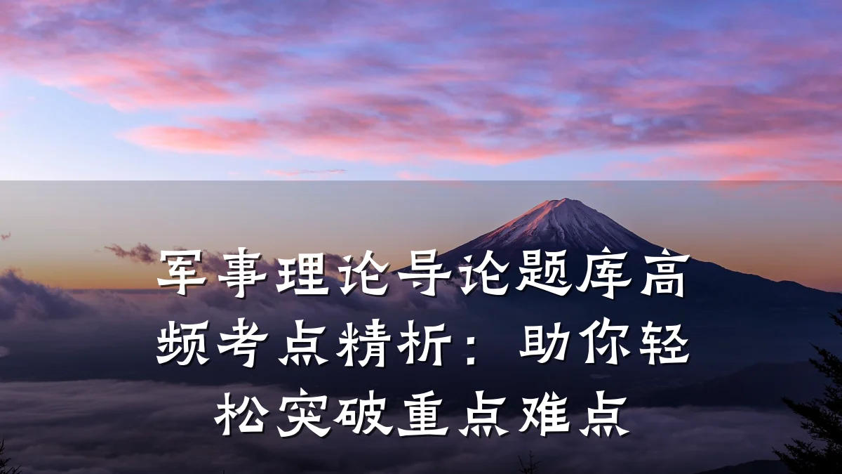 军事理论导论题库高频考点精析：助你轻松突破重点难点