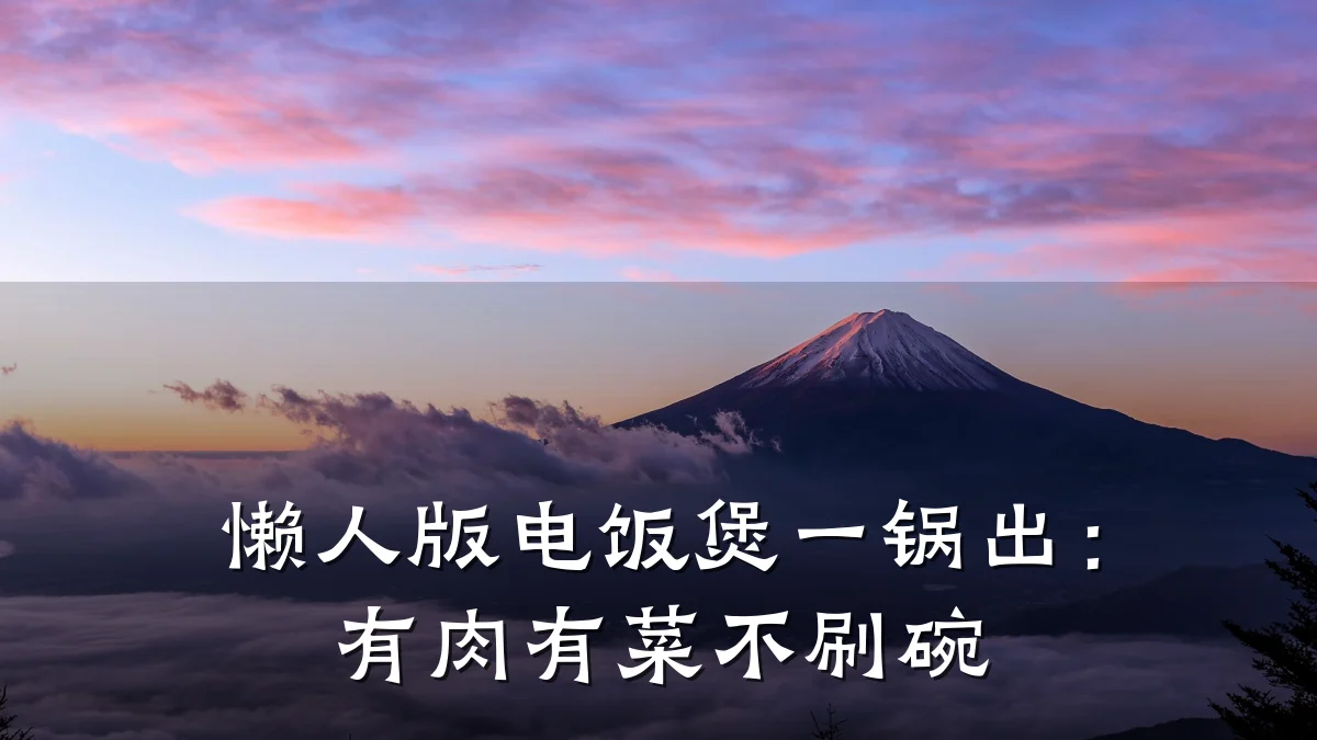 懒人版电饭煲一锅出:有肉有菜不刷碗