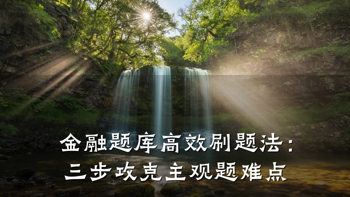 金融题库高效刷题法:三步攻克主观题难点
