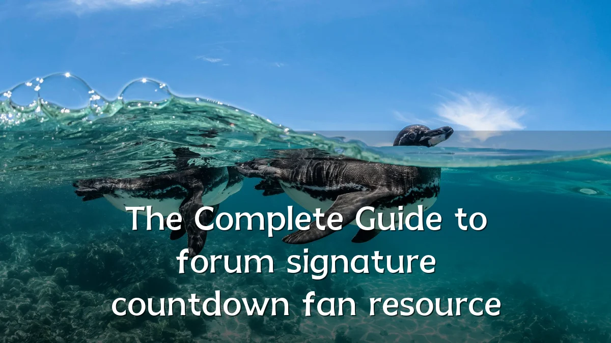 The Complete Guide to forum signature countdown fan resource