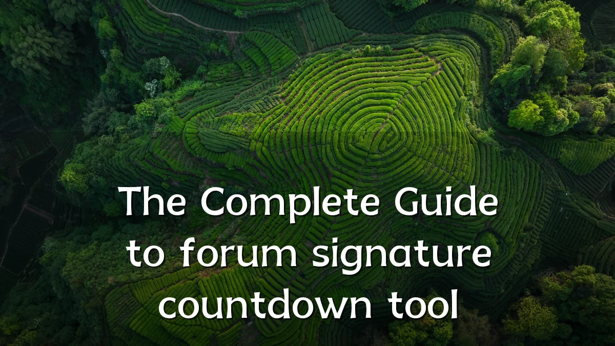 The Complete Guide to forum signature countdown tool