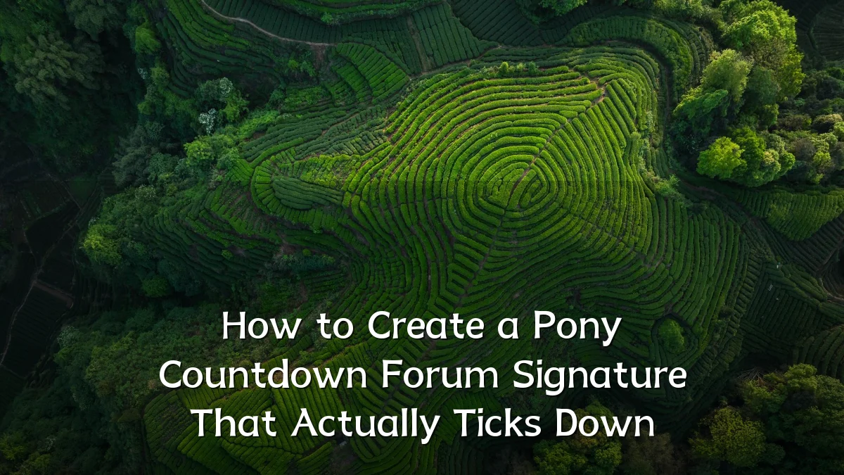 How to Create a Pony Countdown Forum Signature That Actually Ticks Down