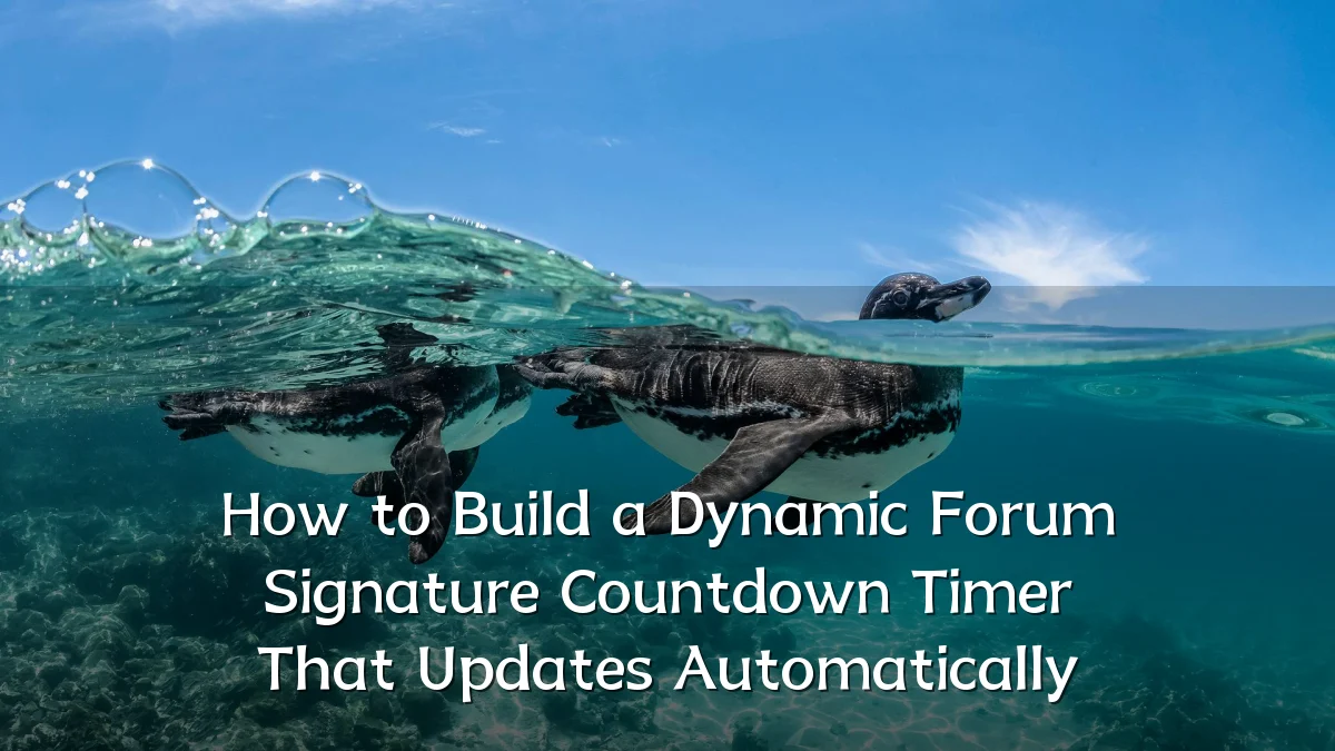 How to Build a Dynamic Forum Signature Countdown Timer That Updates Automatically